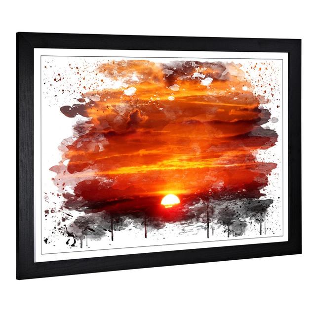 'Beautiful Red and Orange Sunset' Graphic Art Print Latitude Run Size: 45cm H x 62cm W, Format: Framed Picture on Productcaster.