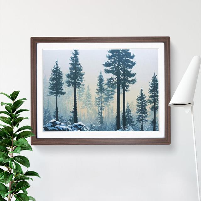 XH1022-7171X Pretty Pine Tree Forest - Single Picture Frame Print Alpen Home Frame Colour: Walnut Framed, Size: 25cm H x 34cm W x 2cm D on Productcaster.