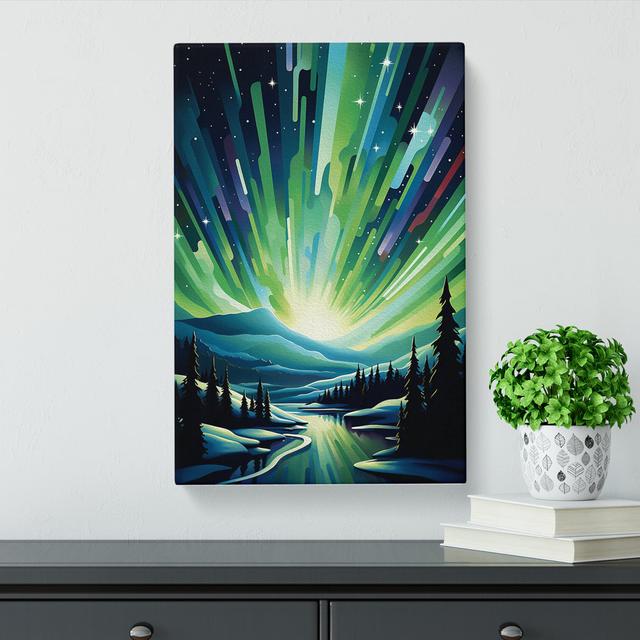 Northern Lights Constructivism - No Frame Print Alpen Home Size: 60cm H x 40cm W x 3cm D on Productcaster.