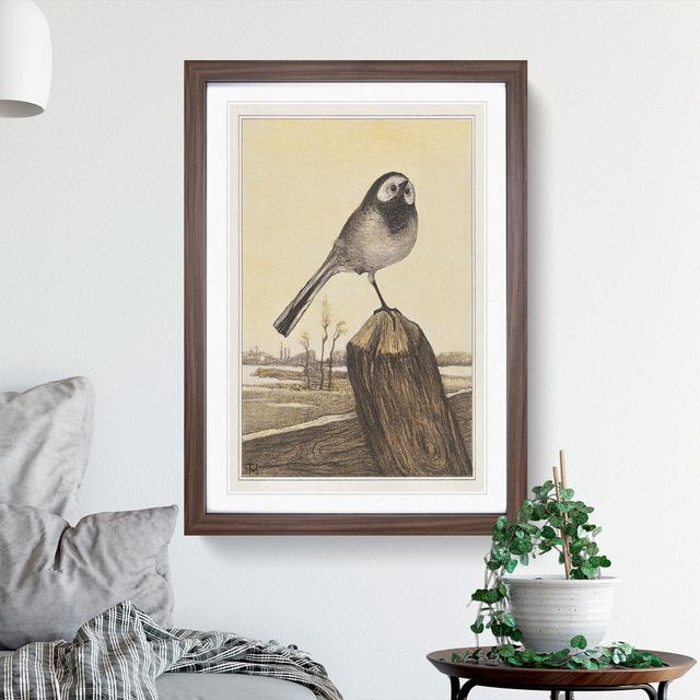 Wagtail Bird by Theo Van Hoytema - Picture Frame Painting East Urban Home Size: 65cm H x 48cm W x 2cm D, Frame Option: Walnut on Productcaster.