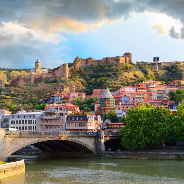 Old Town In Tbilisi by Connect11 - Print 17 Stories Size: 80" H x 80" W x 1.8" D on Productcaster.