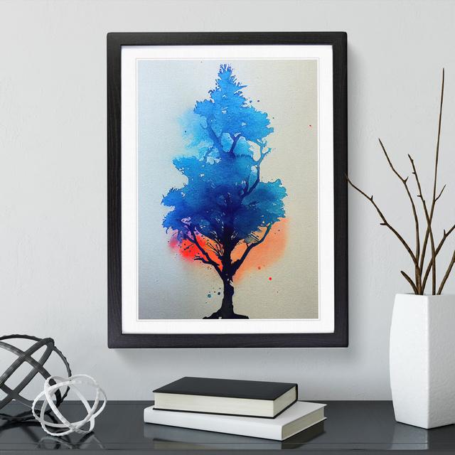 Watercolour Tree No.2 - Single Picture Frame Painting Marlow Home Co. Frame Colour: Black, Size: 46cm H x 34cm W x 2cm D on Productcaster.