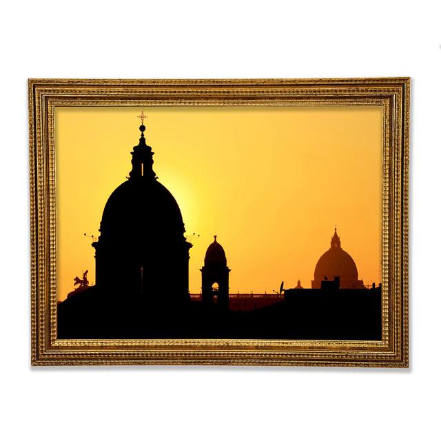 Turkish Rooftop Sunset Framed Print Ebern Designs Size: 59.1cm H x 84.1cm W x 3cm D, Format: Gold Framed Paper on Productcaster.