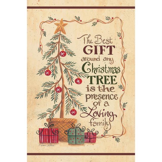 Primitive Throw ChrIstmas Tree - Wrapped Canvas Typography The Seasonal Aisle Size: 76cm H x 51cm W x 3.8cm D on Productcaster.