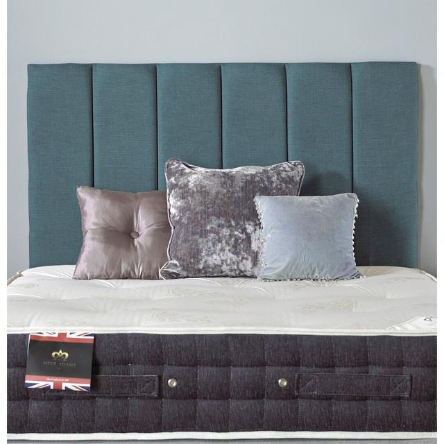 Hillary Upholstered Headboard Rosdorf Park Size: Super King (6'), Upholstery: Plush Velvet Sky on Productcaster.