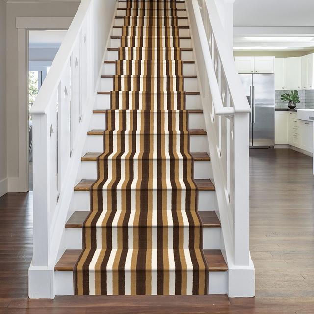 Stair Runner Altmann Striped Machine Woven Area Rug Rosalind Wheeler Rug Size: Runner 660cm x 70cm on Productcaster.