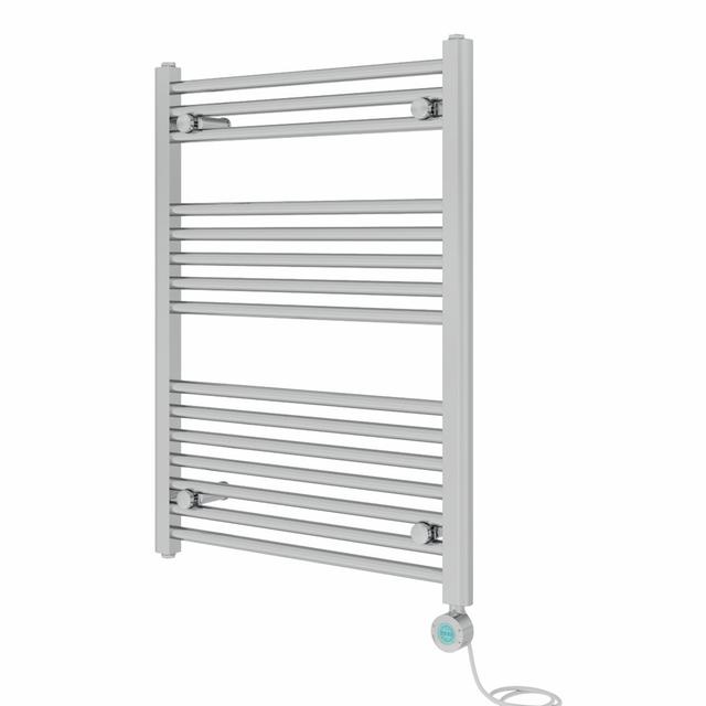 Asmitha Straight Towel Rail Heated Towel Rails Latitude Run Finish: Chrome, Size: 80cm H x 60cm W x 3cm D on Productcaster.