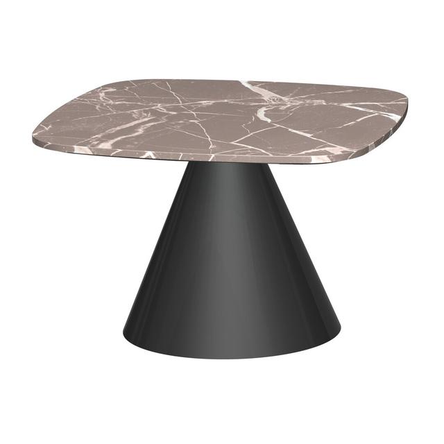 Bedminster Side Table Ebern Designs Colour (Table Base): Black, Colour (Table Top): Brown on Productcaster.