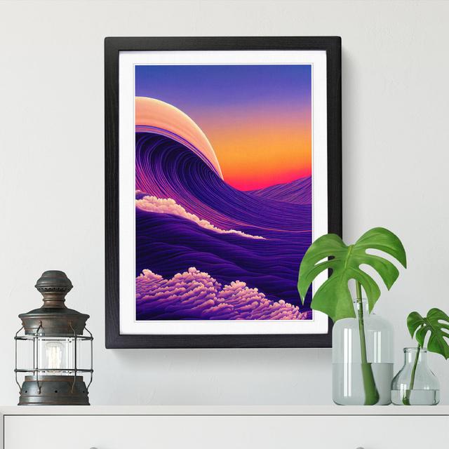 FRM-V0523-2954X Zebra Vaporwave - Print House of Hampton Size: 46cm H x 34cm W x 2cm D, Frame Option: Oak on Productcaster.