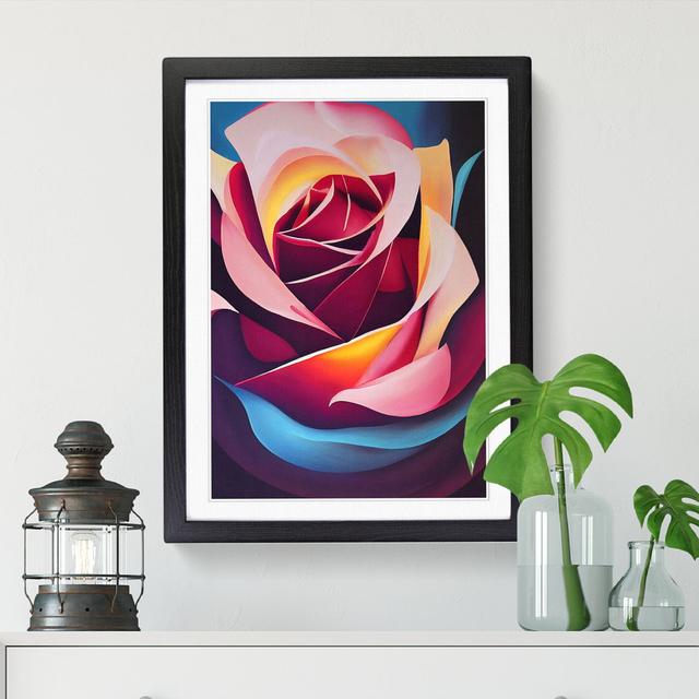 Rose Painting In Abstract Vol.1 - Single Picture Frame Graphic Art Big Box Art Frame Option: Oak, Size: 34cm H x 25cm W x 2cm D on Productcaster.