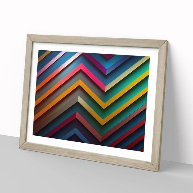 Chevron - Picture Frame Graphic Art 17 Stories Size: 34cm H x 46cm W x 2cm D, Frame Colour: Oak Framed on Productcaster.