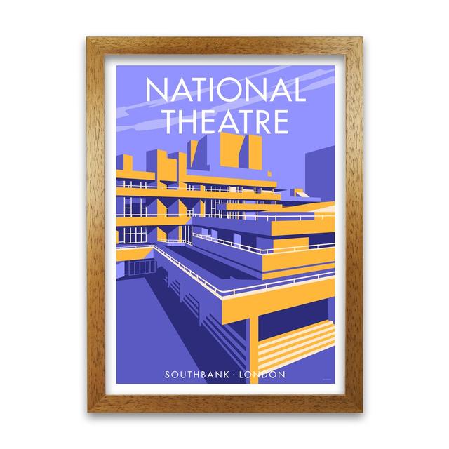 'London National Theatre' Graphict Art East Urban Home Size: 59.4 cm H x 84.1 cm W x 5 cm D, Frame Options: Oak on Productcaster.