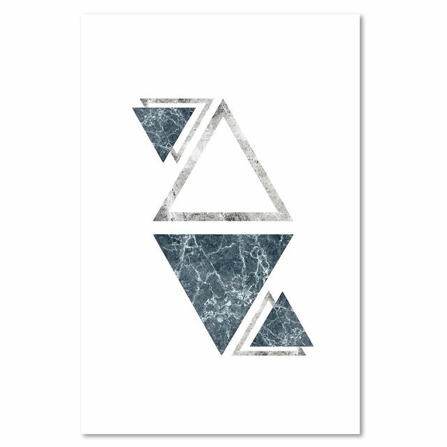 Marble Triangles - Abstraction - Wrapped Canvas Graphic Art Print Fairmont Park Size: 120cm H x 80cm W on Productcaster.