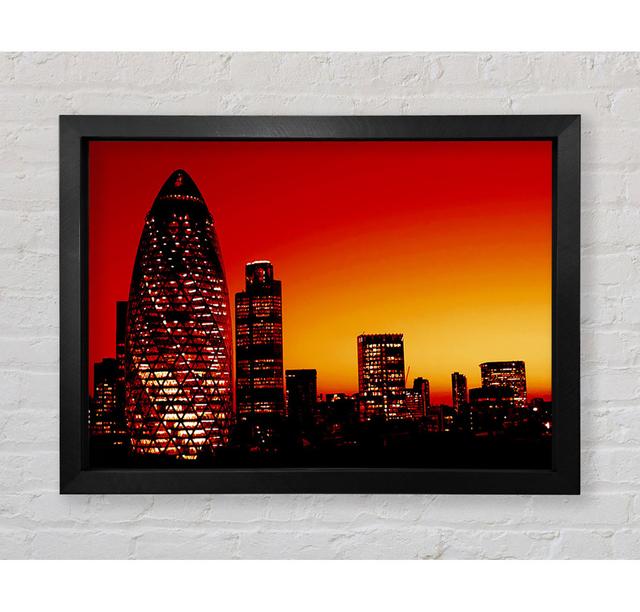 London The Gherkin Orange City Framed Print Ebern Designs Size: 84.1cm H x 118.9cm W on Productcaster.