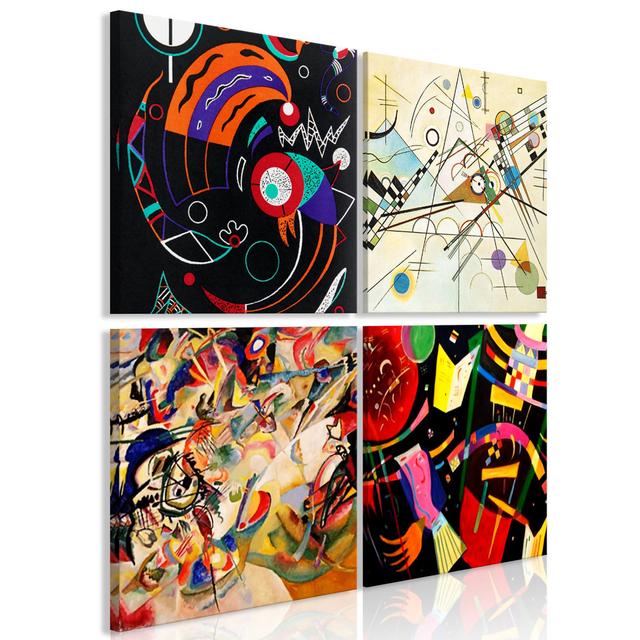 Canvas Print - Colours Dance (4 Parts) Happy Larry Size: 80cm H x 80cm W on Productcaster.