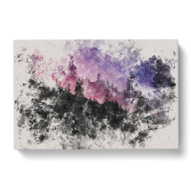 Purple Forest - Wrapped Canvas Graphic Art East Urban Home Size: 50cm H x 76cm W x 3cm D on Productcaster.