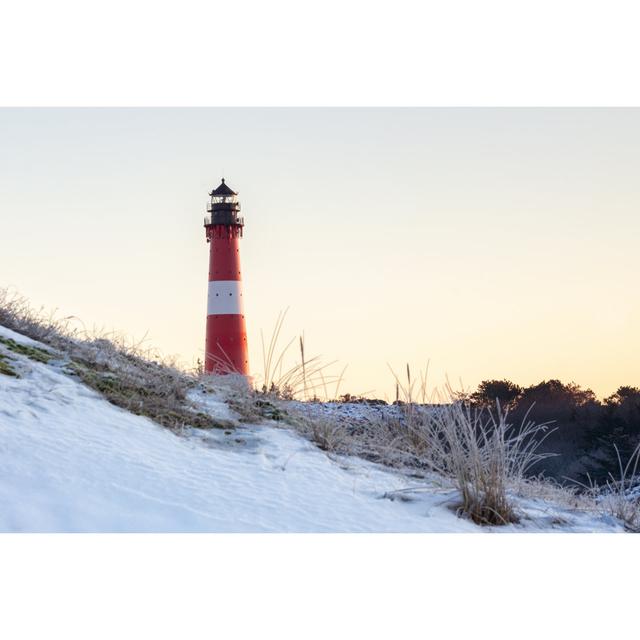 Lighthouse Harnum by Jörg Hoffmann - Wrapped Canvas Photograph Breakwater Bay Size: 30cm H x 46cm W on Productcaster.