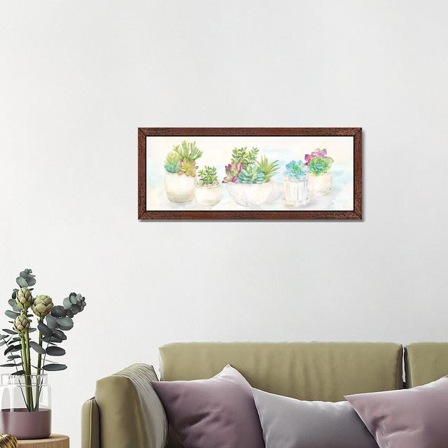 Sweet Succulents Panel' by Cynthia Coulter - Painting Print Brayden Studio Size: 50.8cm H x 152.4cm W x 3.81cm D, Format: Brown Floater Framed on Productcaster.