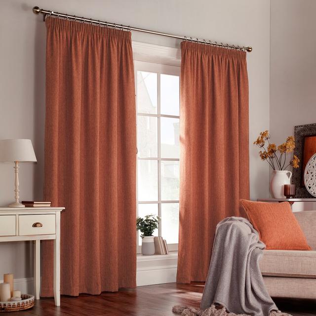 Room Darkening Curtains (Set of 2) furn. Colour: Burnt Orange, Panel Size: 117 W x 137 D cm on Productcaster.