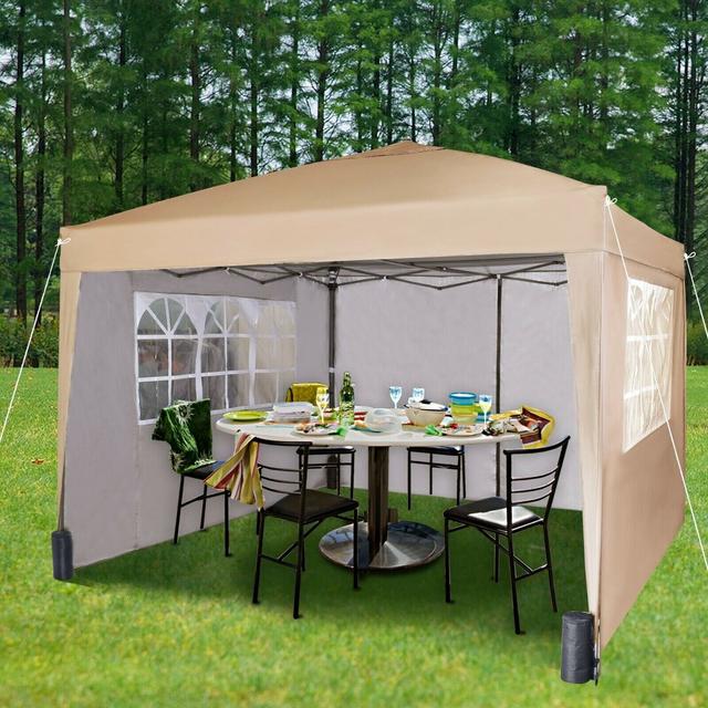 Jarrow 3m x 3m Steel Pop-Up Gazebo Dakota Fields Roof Colour: Beige on Productcaster.