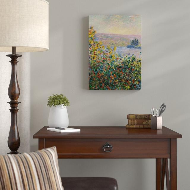 'Flower Beds at Vetheuil' by Claude Monet - Wrapped Canvas Painting Print East Urban Home Size: 100cm H x 70cm W on Productcaster.