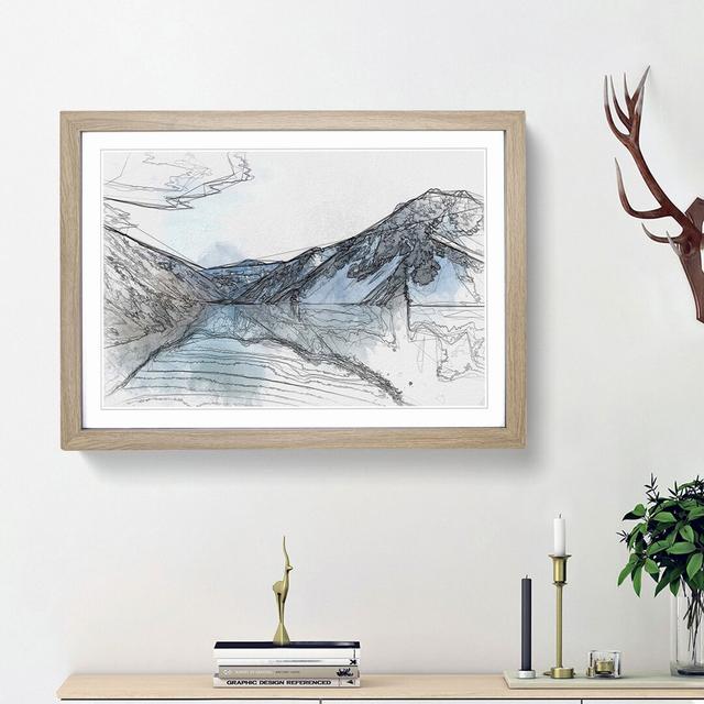 El Yeso Dam Reservoir in Chile in Abstract - Picture Frame Graphic Art Print East Urban Home Size: 48cm H x 65cm W x 2cm D, Frame Option: Oak Framed on Productcaster.