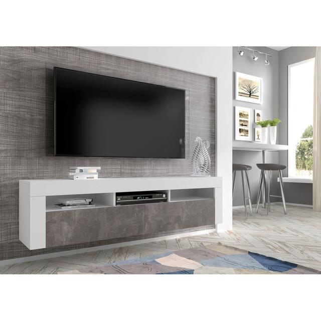 Allysyn TV Stand for TVs up to 65" Brayden Studio Colour: White Matt/Dark Concrete on Productcaster.