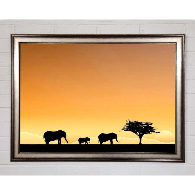 Elephant Paradise Framed Print Brayden Studio Size: 42cm H x 59.7cm W on Productcaster.