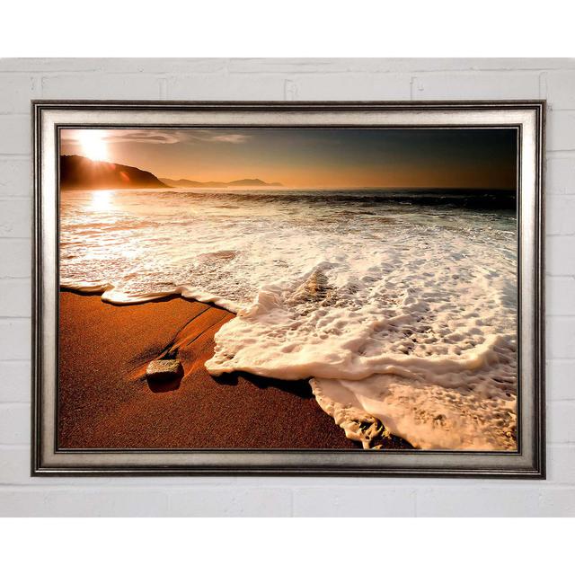 Sunset Ocean Delight Framed Print Highland Dunes Size: 84.1cm H x 118.9cm W x 1.5cm D, Format: Black Framed Paper on Productcaster.