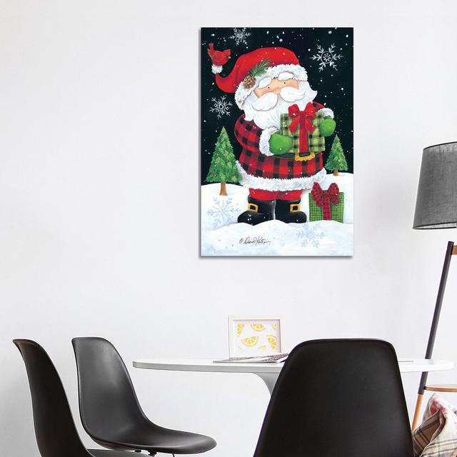 Plaid Santa Claus by Diane Kater - Wrapped Canvas Print The Seasonal Aisle Size: 101.6cm H x 66.04cm W x 3.81cm D on Productcaster.