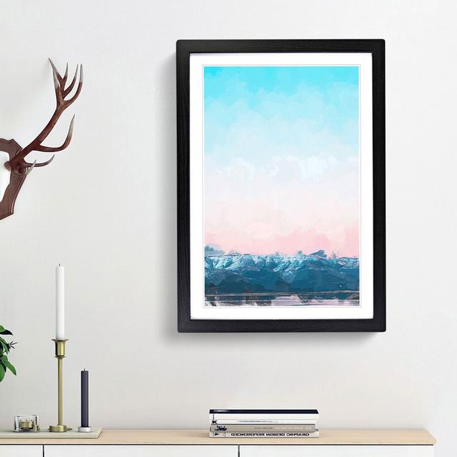 Sunset over the Mountains in Abstract - Picture Frame Graphic Art Print East Urban Home Frame Option: Black Framed, Size: 36cm H x 27cm W x 2cm D on Productcaster.