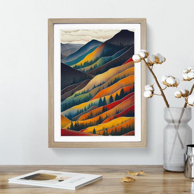 XV1022-2931X Mountain Landscape Painting No.6 - Single Picture Frame Print Alpen Home Size: 46cm H x 34cm W x 2cm D, Format: Oak on Productcaster.