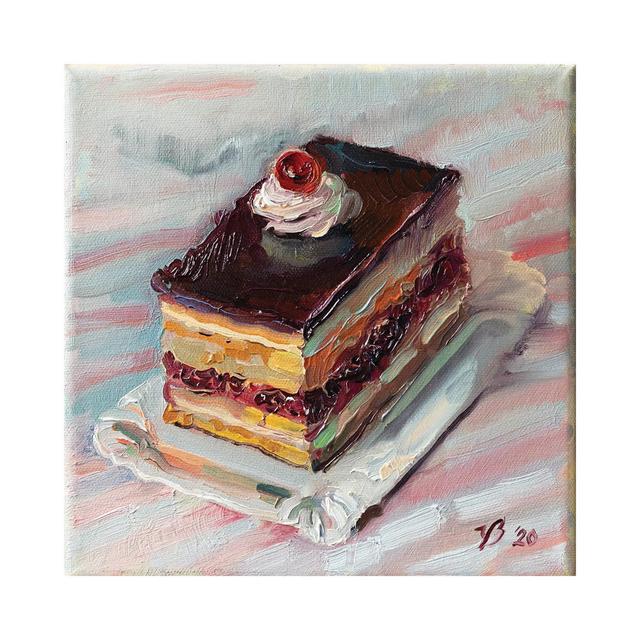 Cherry Pie by Katharina Valeeva - Wrapped Canvas Painting ClassicLiving Size: 45.72cm H x 45.72cm W x 1.91cm D on Productcaster.