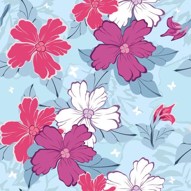 Weskan Seamless Floral Pattern by Angel_1978 - Wrapped Canvas Print ClassicLiving Size: 122cm H x 122cm W x 3.8cm D on Productcaster.