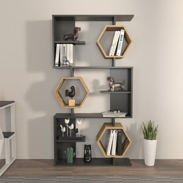 Lile Bookcase Latitude Run Colour: Black/Light Brown on Productcaster.