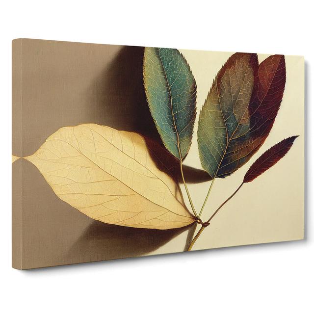 Quirky Autumn Leaf - Wrapped Canvas Photograph ClassicLiving Size: 50cm H x 76cm W x 3cm D on Productcaster.