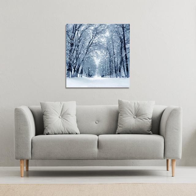 Snowstorm In Park - Wrapped Canvas Print The Seasonal Aisle Size: 114cm H x 114cm W on Productcaster.