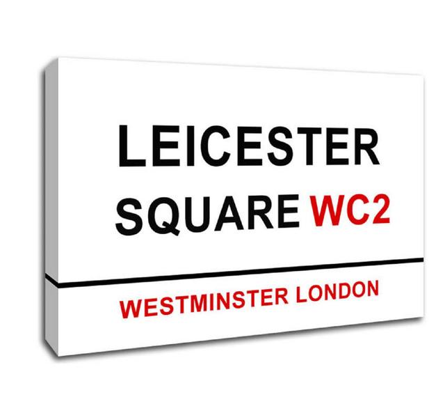 Leicester Square - Typography Print on Canvas" East Urban Home Size: 101.6 cm H x 142.2 cm W on Productcaster.