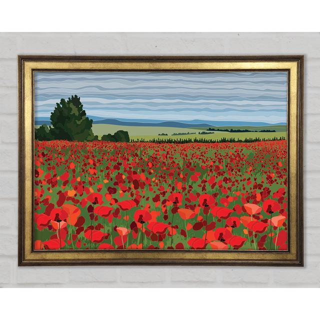 Red Poppy Field Flowers - Print Ophelia & Co. Size: 29.7cm H x 42cm W x 1.5cm D on Productcaster.