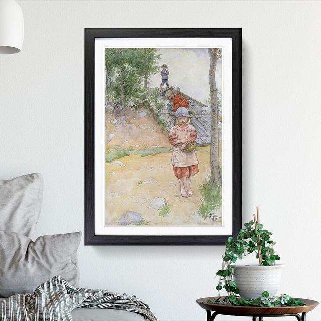 Children by Carl Larsson - Picture Frame Painting East Urban Home Frame Option: Black Framed, Size: 36cm H x 27cm W x 2cm D on Productcaster.