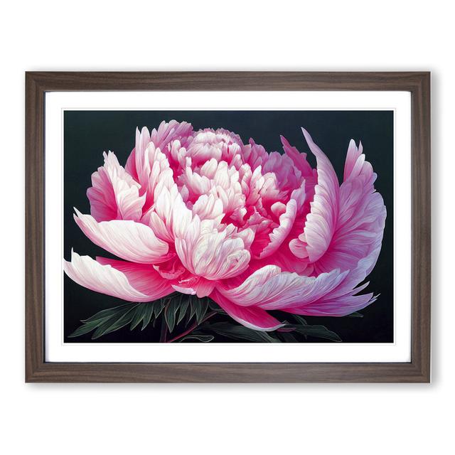 Idyllic Peony Flower - Picture Frame Graphic Art 17 Stories Size: 34cm H x 46cm W x 2cm D, Frame Colour: Walnut on Productcaster.