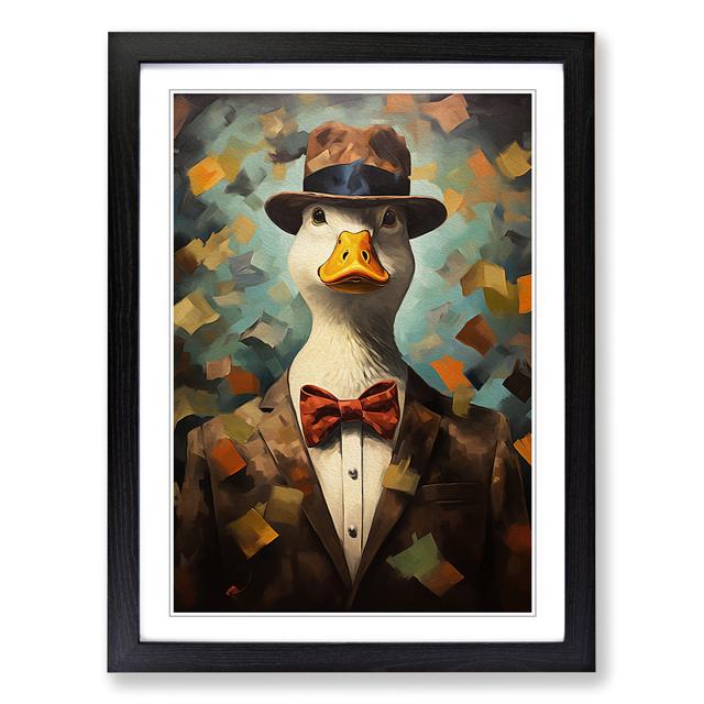 Duck Dadaism Happy Larry Frame Colour: Black, Size: 34cm H x 25cm W x 2cm D on Productcaster.