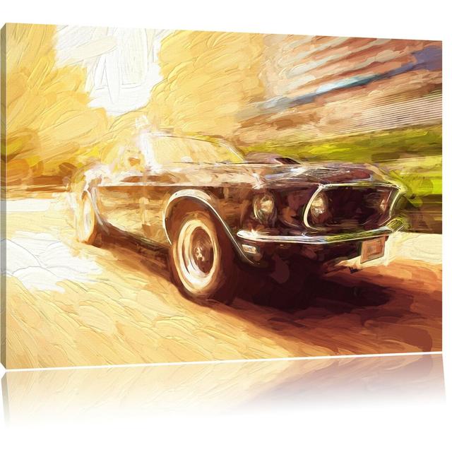 Leinwandbild Ford Mustang in Beige/Braun East Urban Home Größe: 40 cm H x 60 cm B on Productcaster.