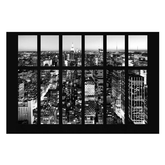 Halbglänzende Tapete Manhattan Skyline East Urban Home Größe: 3,84 m x 255 cm, Materialqualität: Premium (150 g/m²) on Productcaster.