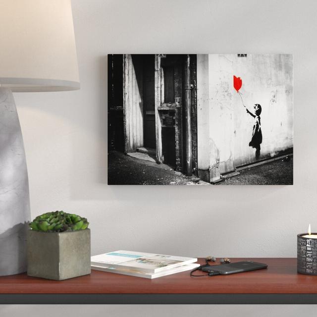 Balloon Graffiti by Banksy Painting Print East Urban Home Size: 42cm H x 59.4cm W on Productcaster.