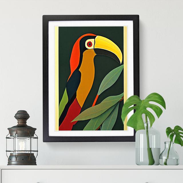 FRM-V0523-2523X Toucan Abstract Vol.1 - Single Picture Frame Print 17 Stories Size: 46cm H x 34cm W x 2cm D, Frame Option: Black on Productcaster.