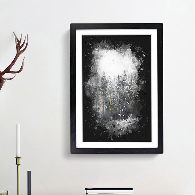 View of a Winter Forest - Picture Frame Graphic Art Print East Urban Home Frame Option: Black Framed, Size: 87cm H x 62cm W x 2cm D on Productcaster.