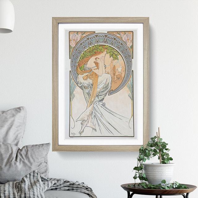 The Arts Poetry Vol.2 by Alphonse Mucha - Picture Frame Painting East Urban Home Size: 65cm H x 48cm W x 2cm D, Frame Option: Oak on Productcaster.