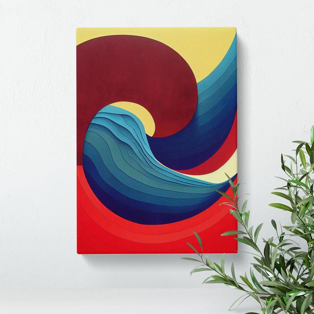 Ocean Wave Modern Art No.2 Abstract - Wrapped Canvas Graphic Art House of Hampton Size: 50cm H x 35cm W x 3cm D on Productcaster.