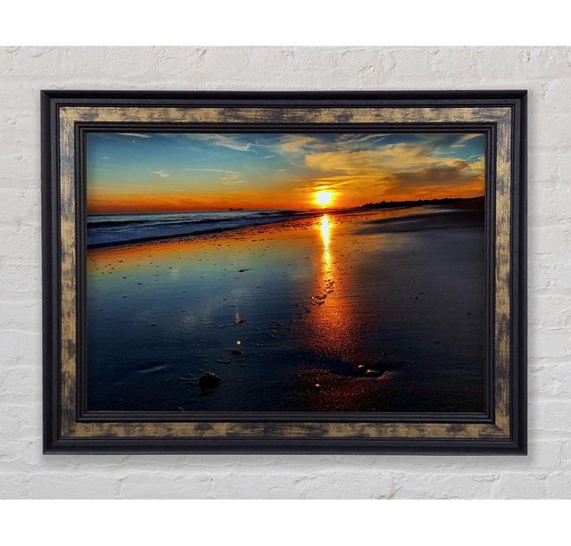 Sparkling Orange Glow Framed Print Highland Dunes Size: 21cm H x 42cm W x 8cm D on Productcaster.